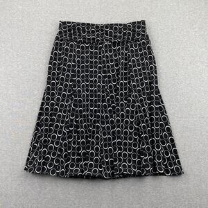 Vintage y2k Apt. 9 Midi Skirt Size M Black White Polka Dot Pleated Retro Prep